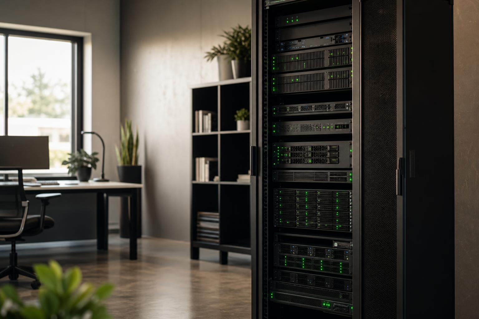 Modern server rack representing STG Ventures Lab technology operations